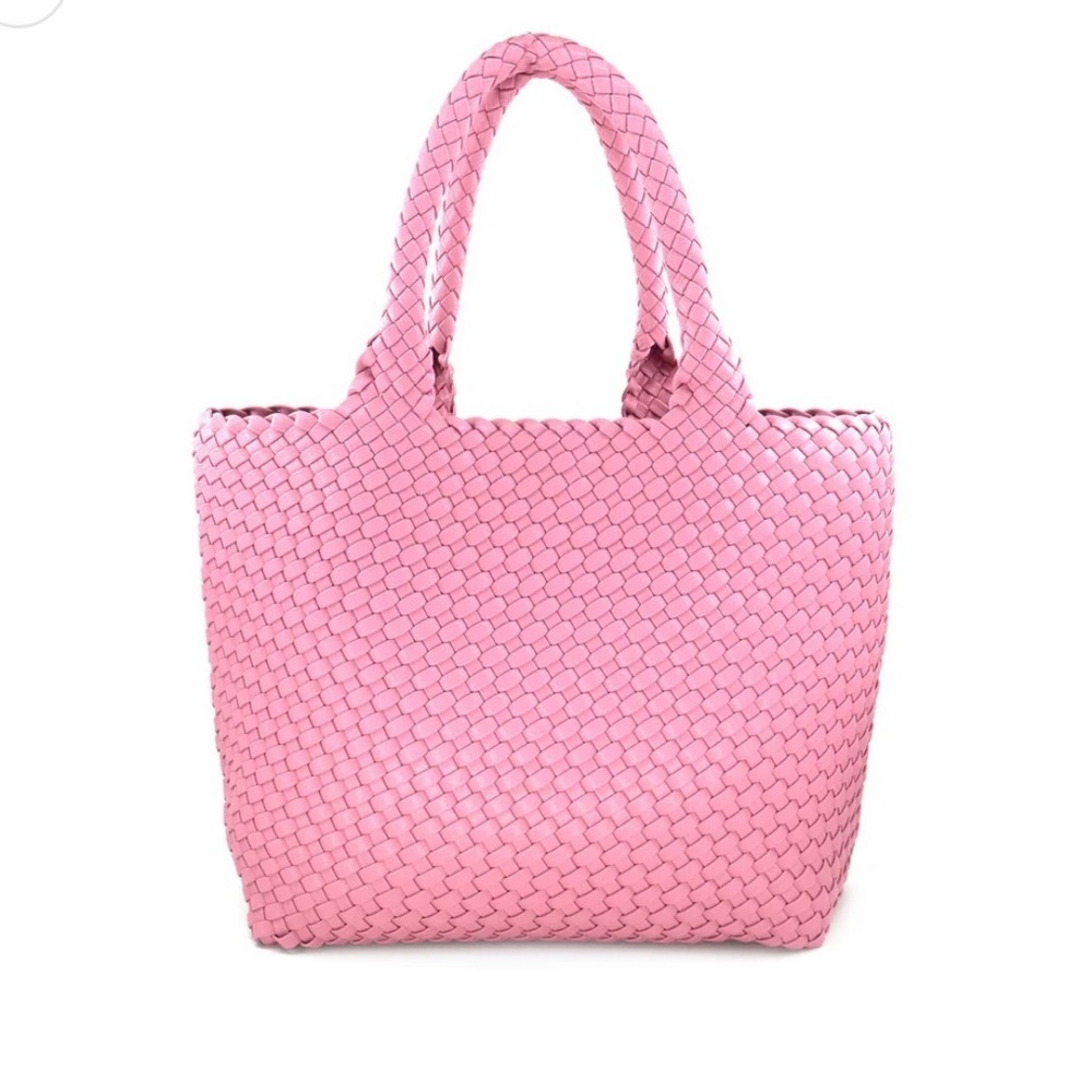 Stylish Woven Tote With Makeup 💄 Case Vegan